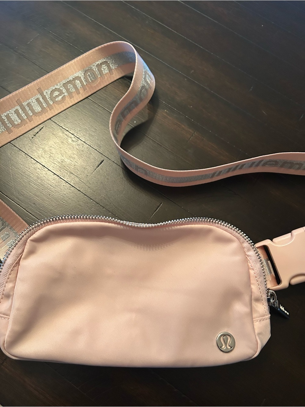 lululemon athletica Blush Pink Belt Bag with Logo Strap